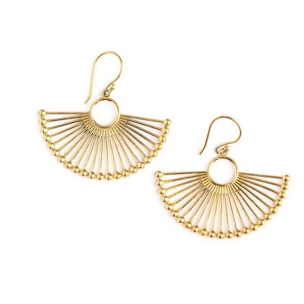 Palm Leaf Fan Earrings
